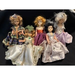 Vintage 1950s International Costume Doll Set w/ Boxes, Hong Kong, 5‎ Dolls